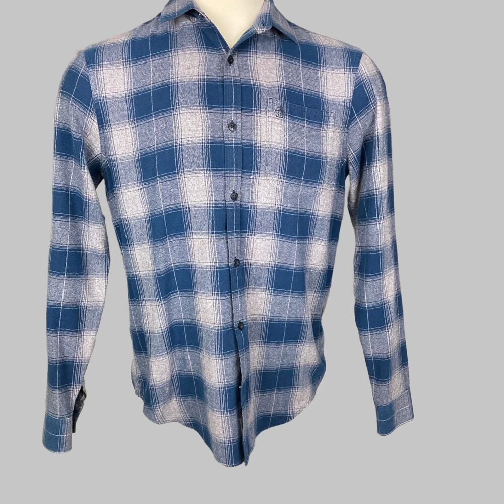 🐧 Original Penguin Blue Plaid Heritage Slim Fit Flannel L